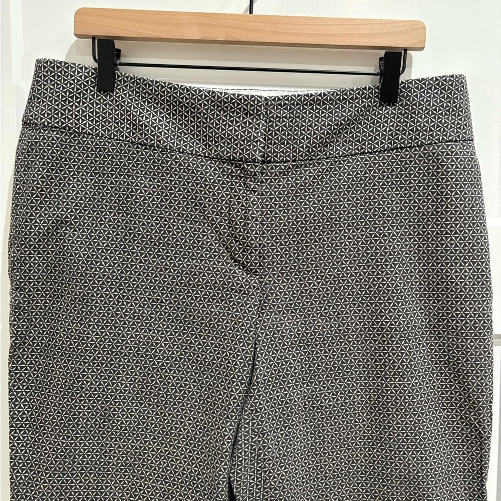 Loft Dark Gray and White Patterned Pants